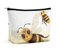 KTNML Trousse de maquillage portable avec fermeture éclair - Motif abeille - Facile à transporter - Pour femme - 17,3 x 15 cm, Honey Bee., 6.8*5.9 in