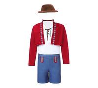 ktoberfest C tume for Boys 4PCS Set Traditional Bavarian Outfit with Suspenders | German Beer Festival C tume| Kids ancy Dress Party Wear (Red, 8-9 Years) o80o