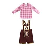 ktoberfest C tume for Boys, German Beer Festival Outfit, Traditional Bavarian Lederhosen Set, Kids ancy Dress Party Wear (Pink, 4-5 Years) o85o