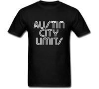 KTOPMC diyi Men's Austin City Limits Round Neck T Shirt Short Sleeve Black(Medium)