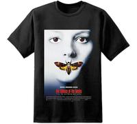 KTOPMC diyi Silence of The Lambs Movie Poster T Shirt Horror Film Hannibal Lecter Black(Medium)