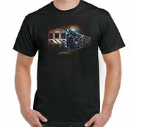 KTOPMC DJ T-Shirt Boogie Box Train Mens Funny Music Cool Dance Rave Decks Headphones Black(Large)