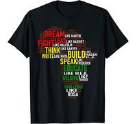 KTOPMC Dream Like Shirt Black History Month African Celebration T-Shirt Black(XX-Large)