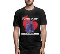 KTOPMC Future-Diary Cosplay Mirai Nikki Yun Short Sleeve T Shirt Men's Casual Style Shirts (Large)