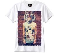 KTOPMC T-T-Shirts à Manches Courtes Hipster Lion Tiger Löwe Lionhead Tattoo Ink Inked Swag(Small)