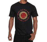 KTOPMC Whitesnakehirt Hardrock Band Flesh & Blood Black Whitesnake T-T-Shirts à Manches Courtes(X-Large)