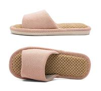 ktprniy Chaussons d'intérieur en lin, confortables, respirants, antidérapants et silencieux, toute l'année EU 40-41
