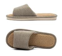 ktprniy Chaussons d'intérieur en lin, confortables, respirants, antidérapants et silencieux, toute l'année Braun EU 42-43