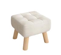 KTREZ Repose-pieds rond en tissu avec pieds en bois massif, pieds antidérapants et silencieux, design empilable de 30 cm, housse amovible et lavable, pas de montage, repose-pieds compact pour salon ou