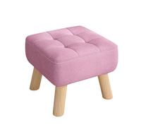 KTREZ Repose-pieds rond en tissu avec pieds en bois massif, pieds antidérapants et silencieux, design empilable de 30 cm, housse amovible et lavable, pas de montage, repose-pieds compact pour salon ou