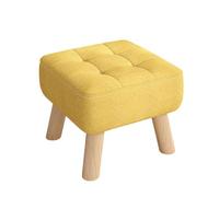 KTREZ Repose-pieds rond en tissu avec pieds en bois massif, pieds antidérapants et silencieux, design empilable de 30 cm, housse amovible et lavable, pas de montage, repose-pieds compact pour salon ou