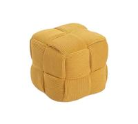 KTREZ Tabouret carré en velours côtelé avec motif tissé croisé, cadre en bois massif de 28 cm et éponge haute résilience, tabouret empilable antidérapant, plusieurs couleurs pour salon, table à manger