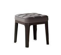 KTREZ Tabouret de coiffeuse multifonctionnel en latex avec coussin en latex - Tabouret carré en plastique - Tabouret à langer - Tabouret de maquillage - Petit tabouret ottoman Otto - Gris foncé