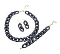 Ktrezs 3 Pcs Acrylique Résine Lien Collier Colliers Chunky Chaîne Déclaration De Mode Trombone Ovale Ras Du Cou Chaîne Bijoux De Mode Femmes Collier Colliers blue