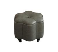 Ktrezs Basse Hauteur Rolling Tabouret PU Cuir Confortable Chaise Pivotante 360 ° Rolling Tabouret avec Roues Pivotant Selle Tabouret Cuisine Spa Bar Home Grey