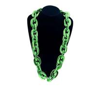 Ktrezs Chaîne de collier en or faux épaisse, idéale pour les costumes de soirée, rappeur, hip-hop, accessoire de costume de milliardaire unisexe - 70-120 cm green-70cm