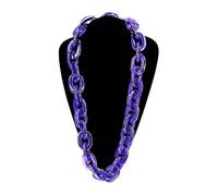 Ktrezs Chaîne de collier en or faux épaisse, idéale pour les costumes de soirée, rappeur, hip-hop, accessoire de costume de milliardaire unisexe - 70-120 cm purple-70cm