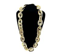 Ktrezs Chaîne de collier en or faux épaisse, idéale pour les costumes de soirée, rappeur, hip-hop, accessoire de costume de milliardaire unisexe - 70-120 cm gold-120cm