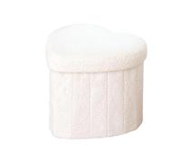 Ktrezs Chaise De Cube en Forme De Cœur, 15,3x15.3x11.8 Pouces Petits Tabourets pour Changer De Chaussures Chaise Pliable Multipliable Tabouret De Repos De Pied Amovible Et White