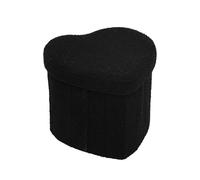 Ktrezs Chaise De Cube en Forme De Cœur, 15,3x15.3x11.8 Pouces Petits Tabourets pour Changer De Chaussures Chaise Pliable Multipliable Tabouret De Repos De Pied Amovible Et Black