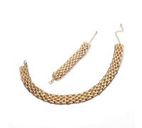 Ktrezs Chunky Chain Cutout Necklace Exaggerated Chain Wider Hip Hop Necklace Personalised Minimalist Bracelet Set Adjustable for Women and Girls gold