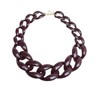 Ktrezs Collier Acrylique Collier Chaîne Épaisse Punk Acrylique Collier Chaîne Cubaine Déclaration Collier Fille purple