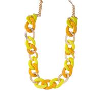 Ktrezs Collier de chaîne épais en acrylique pastel multicolore, bijoux de déclaration tendance pour le collier punk et collier hip hop collier Collier yellow