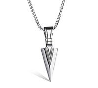 Ktrezs Collier de lance de lance en acier en titane vintage pour le collier de l'infini des hommes pour petite amie des cadeaux de bijoux fermés pour Noël, anniversaire ou Silver