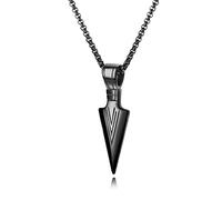 Ktrezs Collier de lance de lance en acier en titane vintage pour le collier de l'infini des hommes pour petite amie des cadeaux de bijoux fermés pour Noël, anniversaire ou black