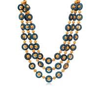 Ktrezs Collier De Perles Superposées Pour Femmes, Collier De Chaîne De Déclaration De Perles En Bois Épais Acrylique Long,Pendentif Grand Vêtement Bijoux De Mode yellow