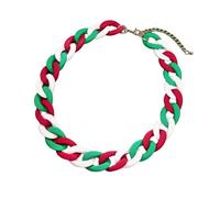 Ktrezs Collier de style vintage pour femmes, collier cubain fait à la main, pièce statement, collier boho en acrylique robuste colorful