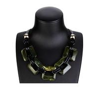 Ktrezs Collier épais Collier en chaîne cubaine acrylique Collier de résine géométrique Déclaration de style Colliers chokers larges Collier mode pour femmes Bijoux délicats green 1