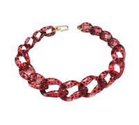 Ktrezs Collier épais en acrylique Long Punk Cuban Link Chain Starcy Lightweight Boho Emballage Link Chain de mode Bijoux de mode pour les femmes Girls red