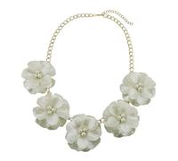 Ktrezs Collier Pendentif Acrylique, Fleur Statement Choker Pour Femmes, Collier Floral Acrylique Léger, Bijoux Boho Pour Vacances D'été De Promesse White