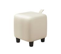 Ktrezs Cube en Cuir PU Cube, Tabouret De Chaise De Canapé Empilable avec Poignée Portable, Rectangle Foolstool Ottomans pour Canapé, Chaise De Vinaigrette À Tabouret Mobile Beige-L