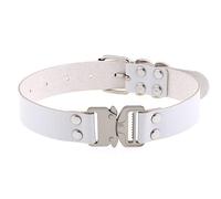 Ktrezs Multicolore Gothique Tour De Cou Chaîne Anneau Rond En Cuir PU Formel Noeud Papillon Pendentif Collier Ras Du Cou Vintage Réglable Collier Pour Femmes Hommes Sexy Ex White