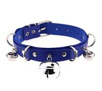 Ktrezs PU Leather Chain Collares Necklace Women Men Punk Gothic Choker Pendant Necklace Jewelry Blue Black Vintage Circle Chain Pendant Collar Sexy Multilayer Heart Chain T royal blue