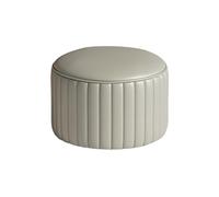 Ktrezs PU Tabouret Bas Rond en Cuir, 36 * 36 * 24cm Anti - Dérapant Repose - Pieds, Design Empilable, Siège en Éponge Haute Densité, Plusieurs Couleurs, Aucun Assemblage Re Grey