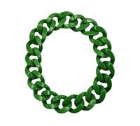 Ktrezs Punk Acrylique Cuba Chaîne Déclaration Collier Épais Papier Pince Collier Femme Teen Girl Cadeau Hip Hop Réglable Géométrique Bande Bijoux green-70cm