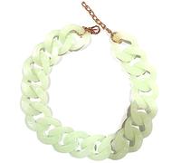 Ktrezs Punk Acrylique Cubain Lien Chaîne Déclaration Collier Boho Chunky Chaîne Collier Collier Hip Hop Réglable Géométrique Bar Bijoux Pour Femmes Adolescentes Filles Cade A