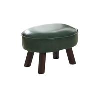Ktrezs Tabouret De Pied Rond Pouf Pouf, Rose De Pied en Cuir Imperméable avec des Jambes en Bois Non Salides, Petits Ottomans De Felloque, Tabouret De Pas De Repose-Pied A