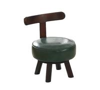 Ktrezs Tabouret De Pied Rond Pouf Pouf, Rose De Pied en Cuir Imperméable avec des Jambes en Bois Non Salides, Petits Ottomans De Felloque, Tabouret De Pas De Repose-Pied D