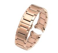 KTRSAVSSA Bracelet de montre Armani AR2452, AR2453, AR2448, 22 mm, acier inoxydable, boucle papillon, noir, argent, or rose, for homme et femme(Rose gold)