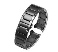 KTRSAVSSA Bracelet de montre Armani AR2452, AR2453, AR2448, 22 mm, acier inoxydable, boucle papillon, noir, argent, or rose, for homme et femme(Black)