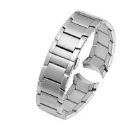 KTRSAVSSA Bracelet de montre Armani AR2452, AR2453, AR2448, 22 mm, acier inoxydable, boucle papillon, noir, argent, or rose, for homme et femme(Silver)