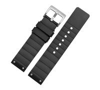 KTRSAVSSA Bracelet de montre compatible avec Cartier Santos 100 en caoutchouc noir for homme et femme, accessoire en silicone, 23 mm(Black silver clasp)