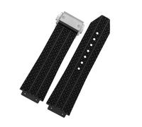 KTRSAVSSA Bracelet de montre compatible avec Hublot Big Bang en silicone 24 x 17 mm et 26 x 19 mm, étanche, for homme, en caoutchouc(Black-silver-A,24mm-17mm)