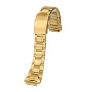 KTRSAVSSA Bracelet de montre en acier métallique 18 mm compatible avec Casio SGW-300/400 AQ230 for homme W-216H/218H F91W/F84, boucle déployante convexe(Gold-strap)