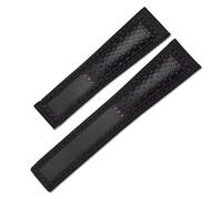 KTRSAVSSA Bracelet de montre en cuir compatible avec Tag Heuer Carrera, Monaco F1 Series, respirant, 22 mm, avec outils(Black No buckle)