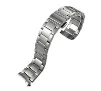 KTRSAVSSA Bracelet de montre en métal à extrémité incurvée compatible avec les bracelets acier inoxydable massif Omega Seamaster AT150 Aqua Terra(Matte Silver,21mm)